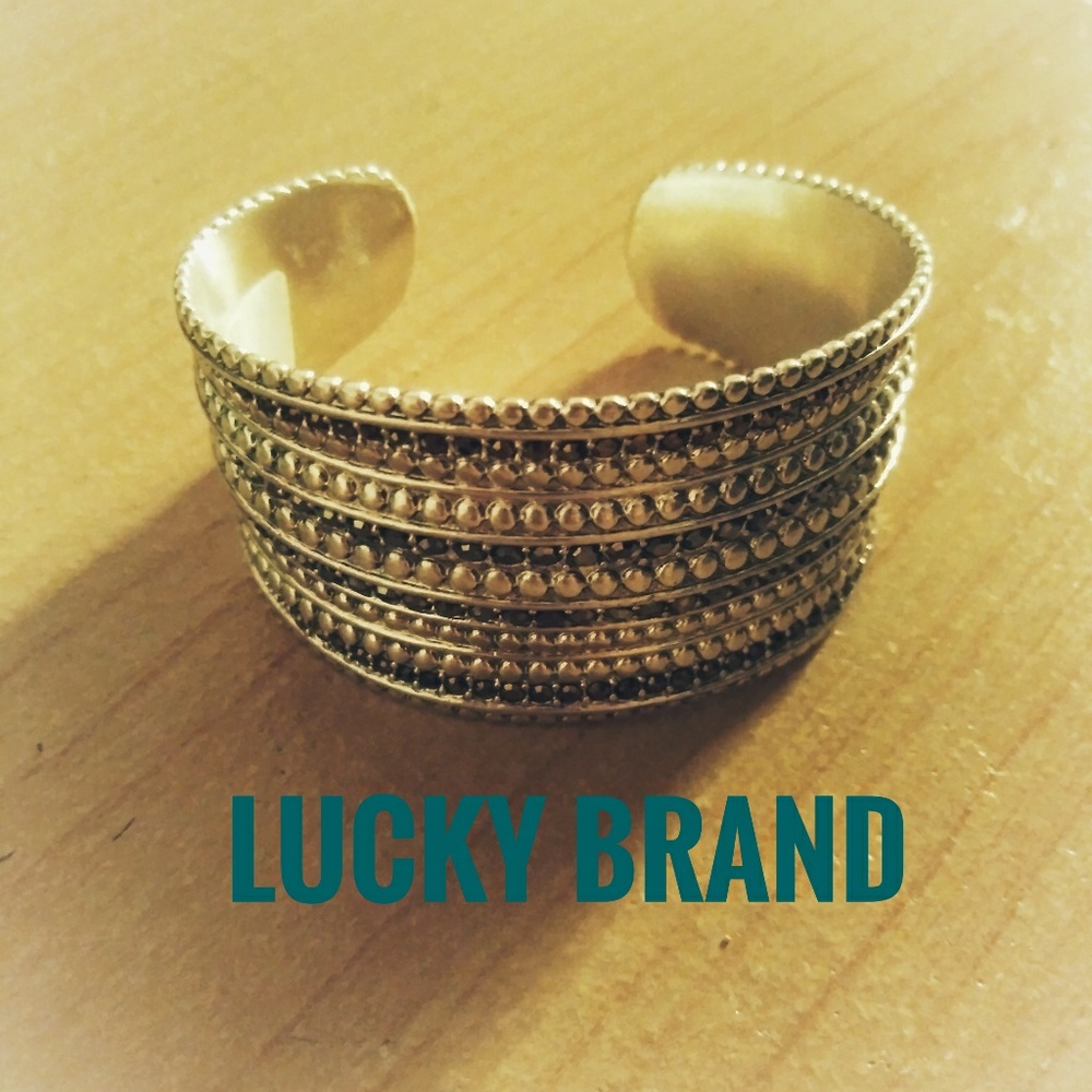 Lucky Brand Silver Rhinestone Cuff Bracelet New